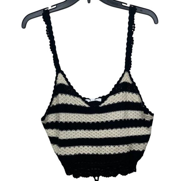 BB DAKOTA Women's Canary Island Top, Black/White Stripped Size Large NWT - Picture 3 of 9